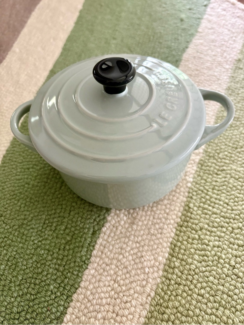 Le Creuset Pistache 14cm Round Cocotte with Black Knob